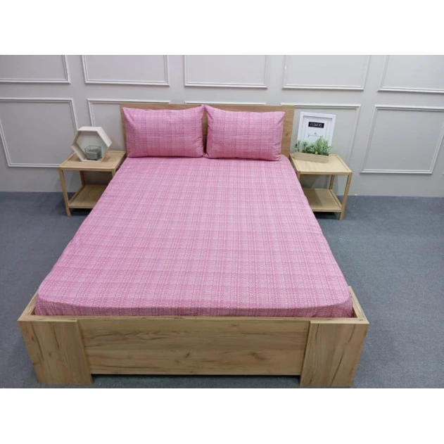 Комплект постельного белья Pima Cotton SHA-00006410, простыня 240x260 см, наволочки 50x70 см, хлопок, двуспальный, розовый