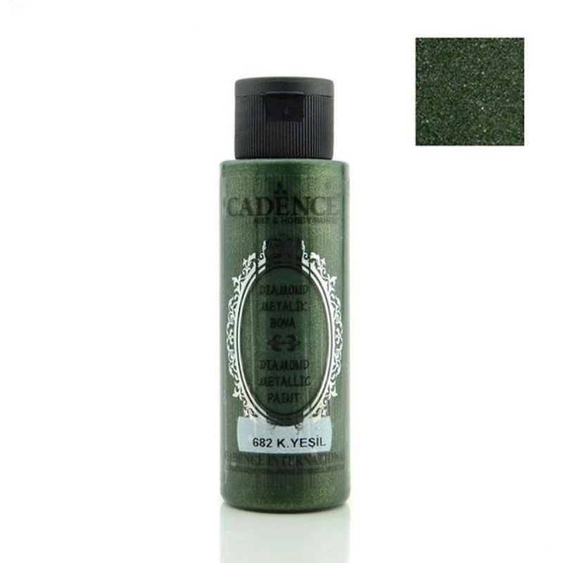 Краска-металлик Cadence Diamond Metallic 682 Dark Green, темно-зеленый, 70 мл Краска-металлик Cadence Diamond Metallic 682 Dark Green, темно-зеленый, 70 мл