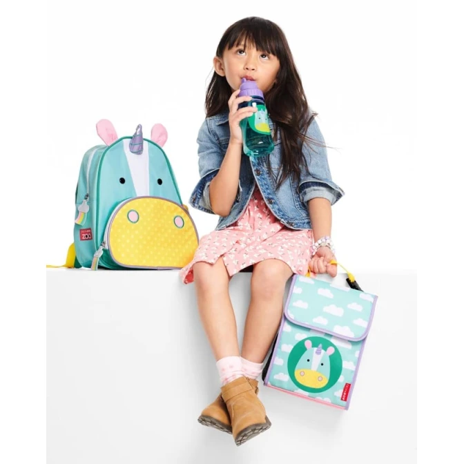 Бутылка для воды Skip Hop Zoo Unicorn, пластик, 384.5 мл, 12+ мес Бутылка для воды Skip Hop Zoo Unicorn, пластик, 384.5 мл, 12+ мес