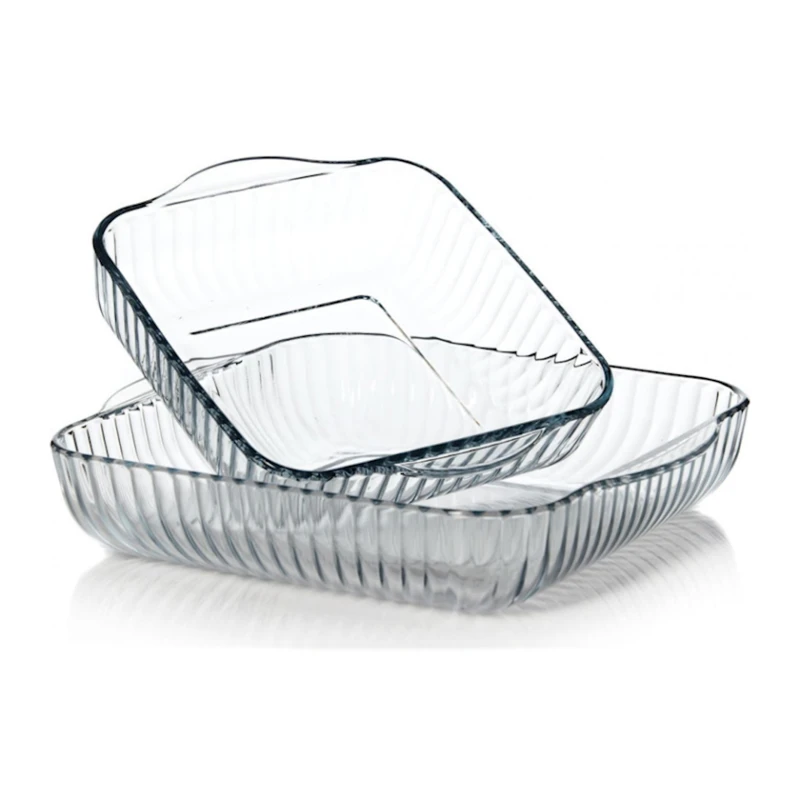Набор форм для запекания Pasabahce 159166 Borcam, 2 шт, 32/22x6 см, прозрачный Набор форм для запекания Pasabahce 159166 Borcam, 2 шт, 32/22x6 см, прозрачный