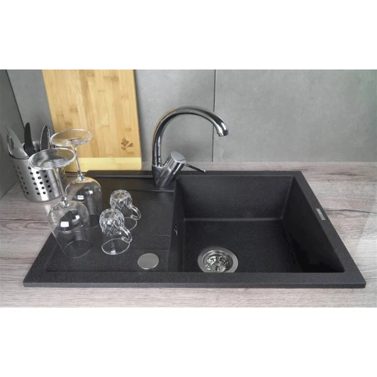 Кухонная мойка Deante Corio ZRCP2113, гранит, черный, 44x67 см