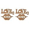 Надписи из чипборда Decola Love, Kiss, 4 шт Надписи из чипборда Decola Love, Kiss, 4 шт