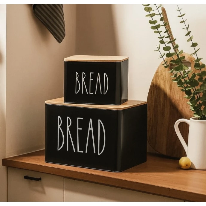 Набор контейнеров для хранения хлеба, 2 шт, черный Набор контейнеров для хранения хлеба, 2 шт, черный