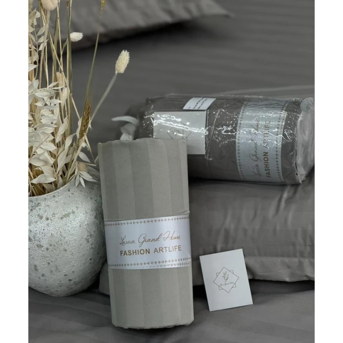 Простынь на резинке Laura Grand H-6, 100х200 см, серый