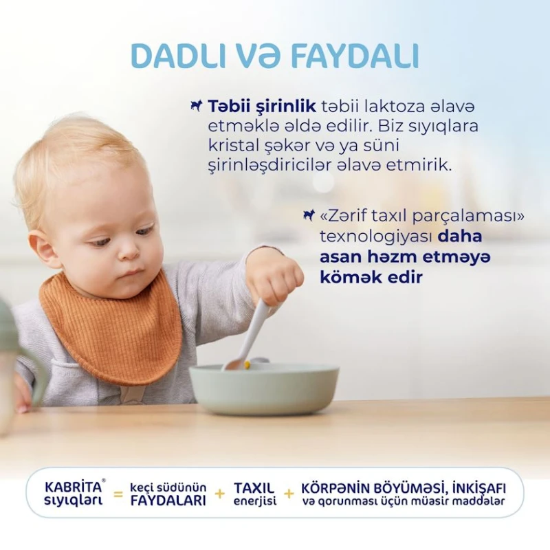 Sıyıq Kabrita Düyü keçi südündə, 4 aydan, 180 q (8716677006369). Sıyıq Kabrita Düyü keçi südündə, 4 aydan, 180 q (8716677006369).