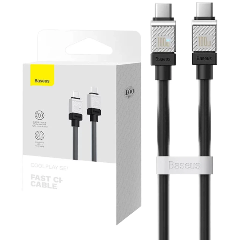 Kabel USB Baseus CoolPlay Series Type-C to Type-C, 1 m, Black