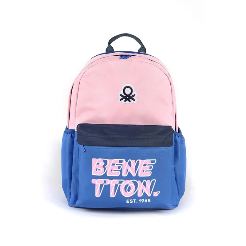 Məktəbli bel çantası Benetton 03766 çəhrayı/göy