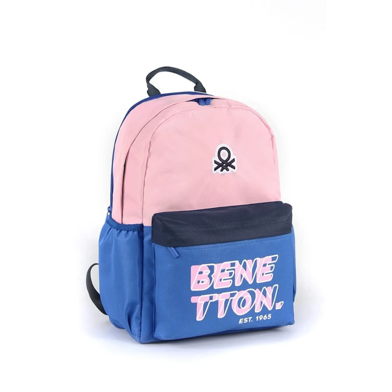 Məktəbli bel çantası Benetton 03766 çəhrayı/göy