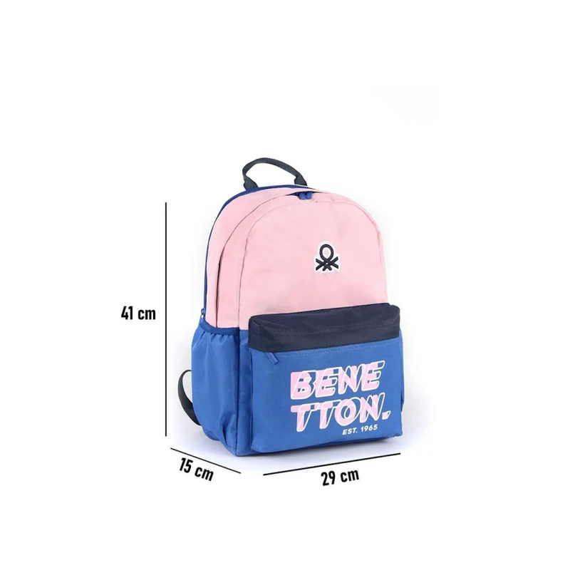 Məktəbli bel çantası Benetton 03766 çəhrayı/göy