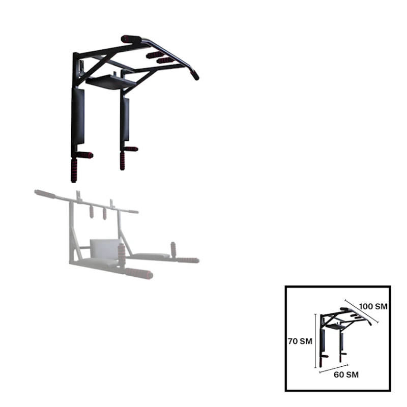Турник настенный Pull-Up Bar 202022000093, 60x70x100 см, черный Турник настенный Pull-Up Bar 202022000093, 60x70x100 см, черный