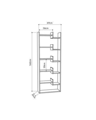 Stellaj Ev Plus ev_13111203, LDSP, antrasit/bej, 1620x250x690 mm