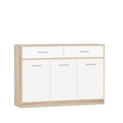 Комод 3563_M3KomLonVitrWhson, 123.4х34.3х85 см, белый/коричневый Комод 3563_M3KomLonVitrWhson, 123.4х34.3х85 см, белый/коричневый