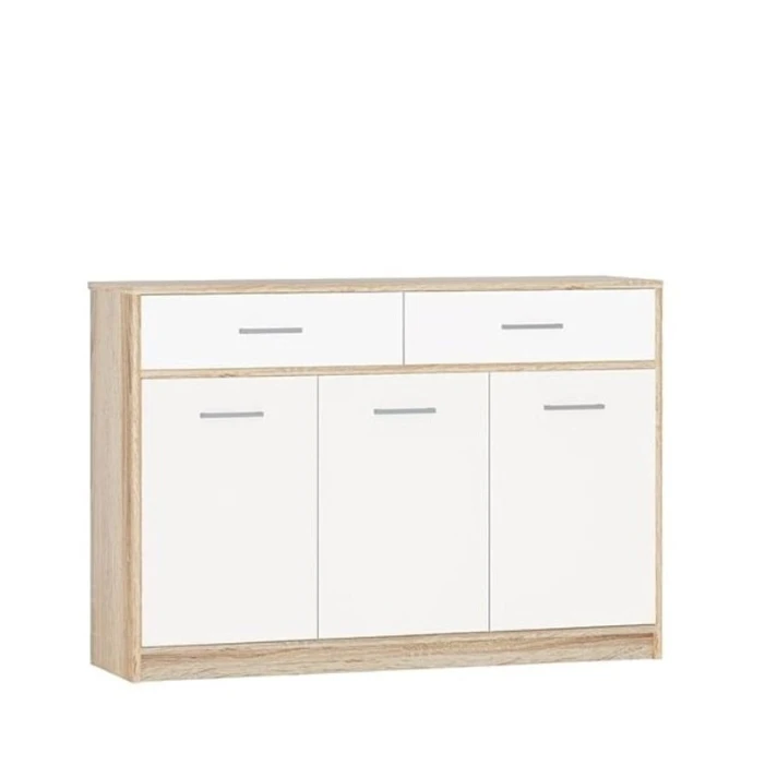 Komod 3563_M3KomLonVitrWhson, 123.4х34.3х85 sm, ağ/qəhvəyi