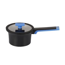 Ковш Gipfel Tiffi 0788, 12x36x20 см, 2 л, 18 см, алюминий, с крышкой, черный