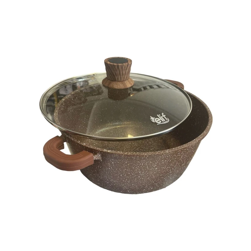 Кастрюля Elif ZTW-QE28, 6.5 л, коричневая