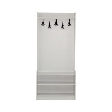 Ayaqqabı üçün tumba Ev Plus Homcom, LDSP, ağ, 170x80x35 sm