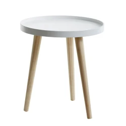 Журнальный стол JYSK Bakkebjerg, диаметр 40 см, высота 43 см, массив сосны/МДФ, белый/коричневый Журнальный стол JYSK Bakkebjerg, диаметр 40 см, высота 43 см, массив сосны/МДФ, белый/коричневый