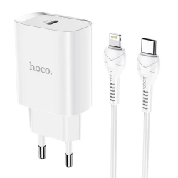 Сетевое зарядное устройство Hoco N14 Type-C to Lightning PD20W, Белый