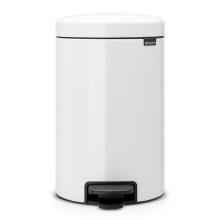 Zibil vedrəsi Brabantia NewIcon, 41.1x25.1x33.8 sm, metal, pedallı, 12 l, ağ