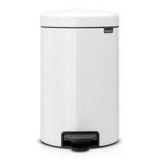 Zibil vedrəsi Brabantia NewIcon, 41.1x25.1x33.8 sm, metal, pedallı, 12 l, ağ