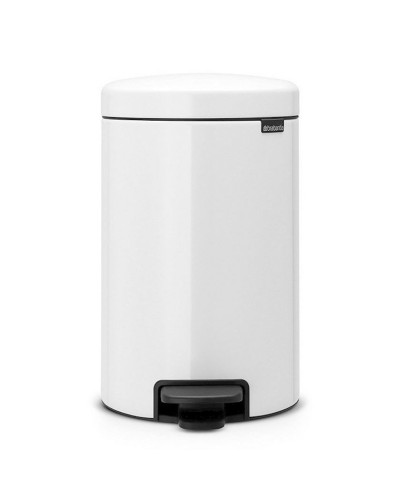 Zibil vedrəsi Brabantia NewIcon, 41.1x25.1x33.8 sm, metal, pedallı, 12 l, ağ