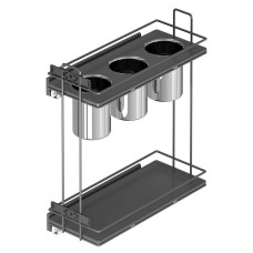 Süfrə ləvazimatları üçün ensiz rəf Starax S-2652-A, metal, boz, 205x475x420 mm