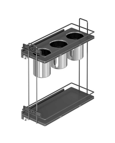 Süfrə ləvazimatları üçün ensiz rəf Starax S-2652-A, metal, boz, 205x475x420 mm