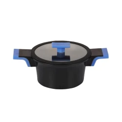 Кастрюля Gipfel Tiffi 0789, 12x33x22 см, 2.5 л, 20 см, алюминий, с крышкой, черный