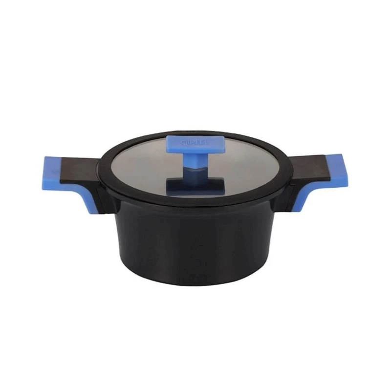 Кастрюля Gipfel Tiffi 0789, 12x33x22 см, 2.5 л, 20 см, алюминий, с крышкой, черный