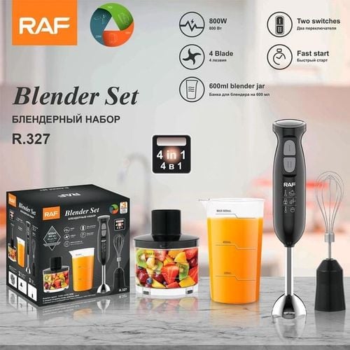 Novatech RAF R.32777 Blender Seti 800W Güc, Turbo Rejim, Çırpıcı və Doğrayıcı ilə Tam Set