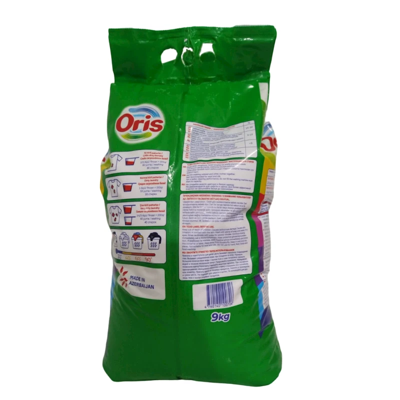 Universal yuyucu toz Oris, istənilən paltarlar üçün, avtomat, 9 kq, 60 yuma Universal yuyucu toz Oris, istənilən paltarlar üçün, avtomat, 9 kq, 60 yuma