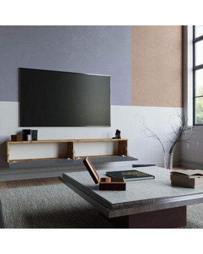 TV üçün tumba Ev Plus 12115841, LDSP, antrasit/qəhvəyi, 180x32x30 sm