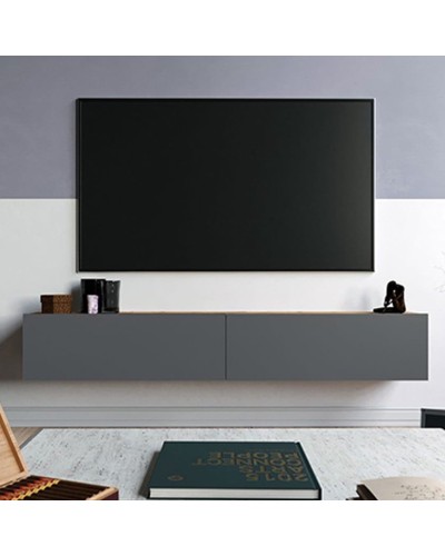 TV üçün tumba Ev Plus 12115841, LDSP, antrasit/qəhvəyi, 180x32x30 sm
