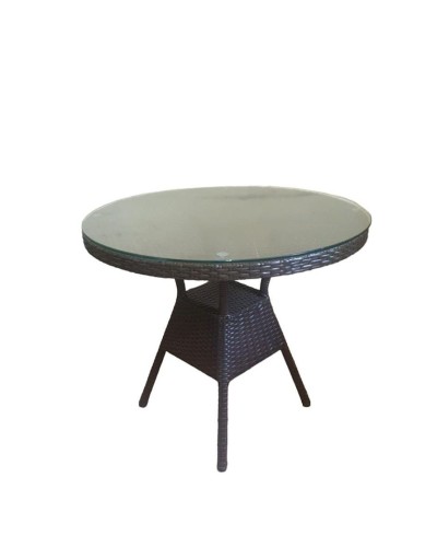 Bağ masası Zili Rattan Kolizey, qəhvəyi, 90x72 sm