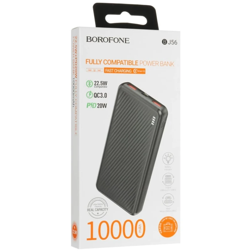 Xarici akkumulyator Borofone BJ56 10000 mAh Black Xarici akkumulyator Borofone BJ56 10000 mAh Black