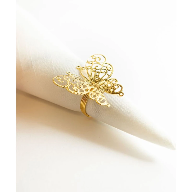 Кольцо для салфеток Hom-me Бабочка, цинк, радиус 6 см, золотистое