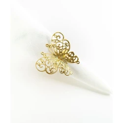 Кольцо для салфеток Hom-me Бабочка, цинк, радиус 6 см, золотистое