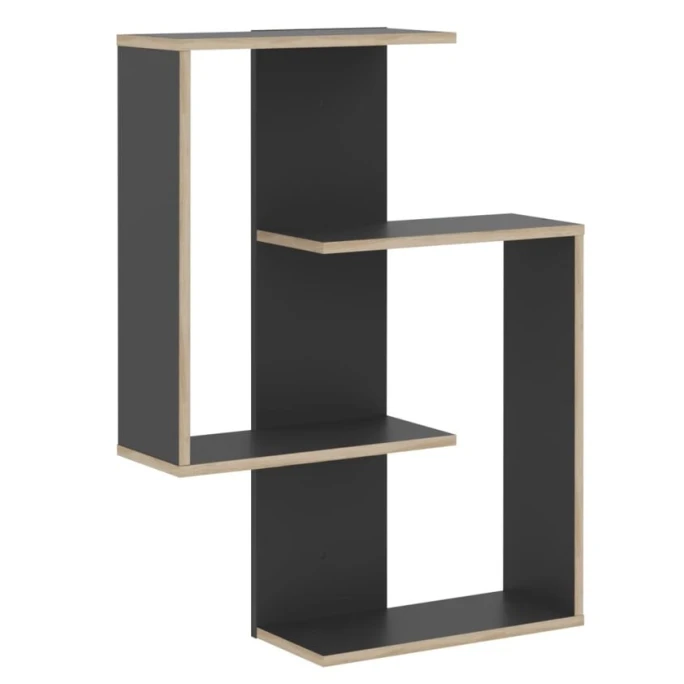 Divar rəfi Art Mebel 252, laminat, 60х45х16 sm, qara/bej