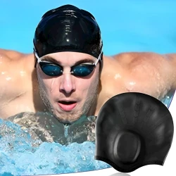 Шапочка для плавания Speedo S-120641390, силикон, черная Шапочка для плавания Speedo S-120641390, силикон, черная