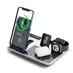 Беспроводное зарядное устройство Green Lion 4in1 Wireless Charging Station 15W Black