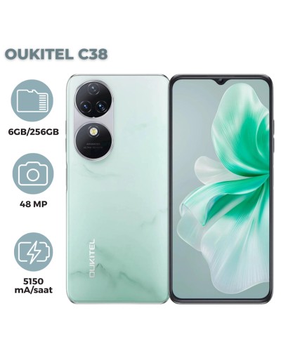 Smartfon Oukitel C38 6GB/256GB Cyan (6931940742917)