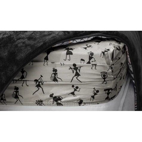 Комплект постельного белья Yataş Ciera Triola, односпальный, одеяло 155x215 см, простыня 100x200x35 см, наволочка 50х70 см, полиэстер/хлопок, Siyah