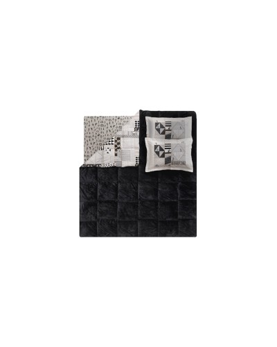 Yataq dəsti Yataş Ciera Triola, birnəfərlik, yorğan 155x215 sm, mələfə 100x200x35 sm, yastıq üzü 50x70 sm, poliester/pambıq, Siyah