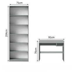 Компьютерный стол и книжный шкаф Ev Plus 12116003, ЛДСП, 71x30x204 см, 91х50х76 см