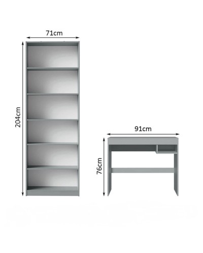 Kompüter masası və kitab şkafı Ev Plus 12116003, LDSP, 71x30x204 sm, 91х50х76 sm