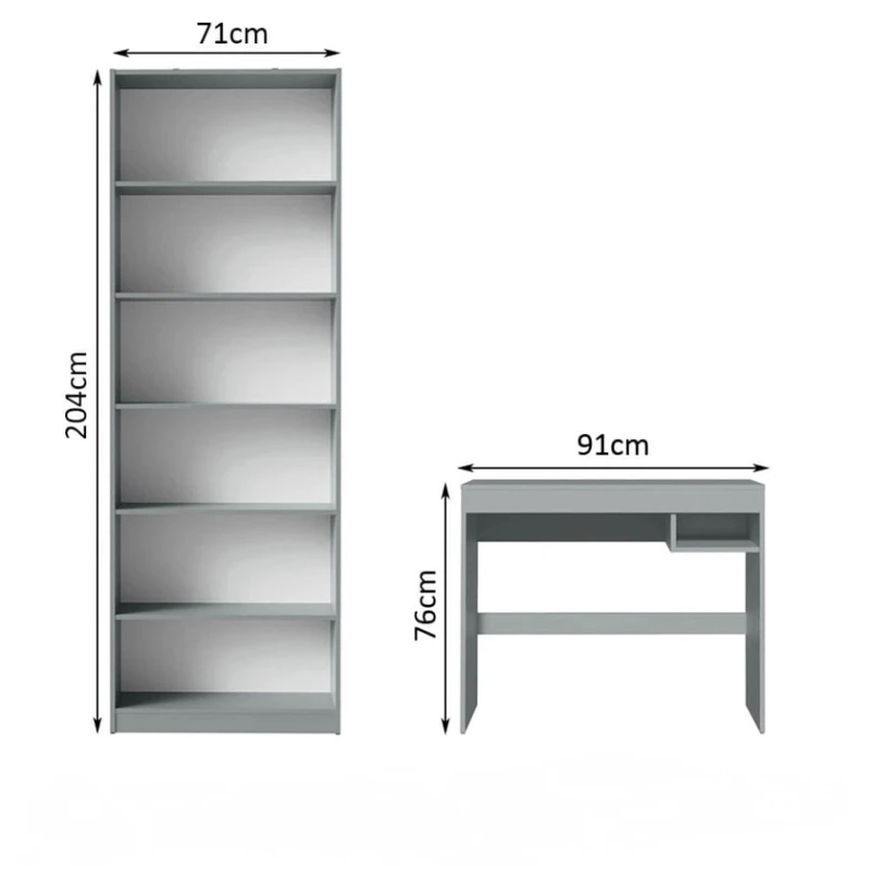Компьютерный стол и книжный шкаф Ev Plus 12116003, ЛДСП, 71x30x204 см, 91х50х76 см Компьютерный стол и книжный шкаф Ev Plus 12116003, ЛДСП, 71x30x204 см, 91х50х76 см