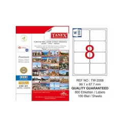 Этикетки самоклеющиеся Tanex TW-2008 99.1x67.7 мм