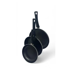 Набор сковородок Mehtap, сталь, черный, 3 шт