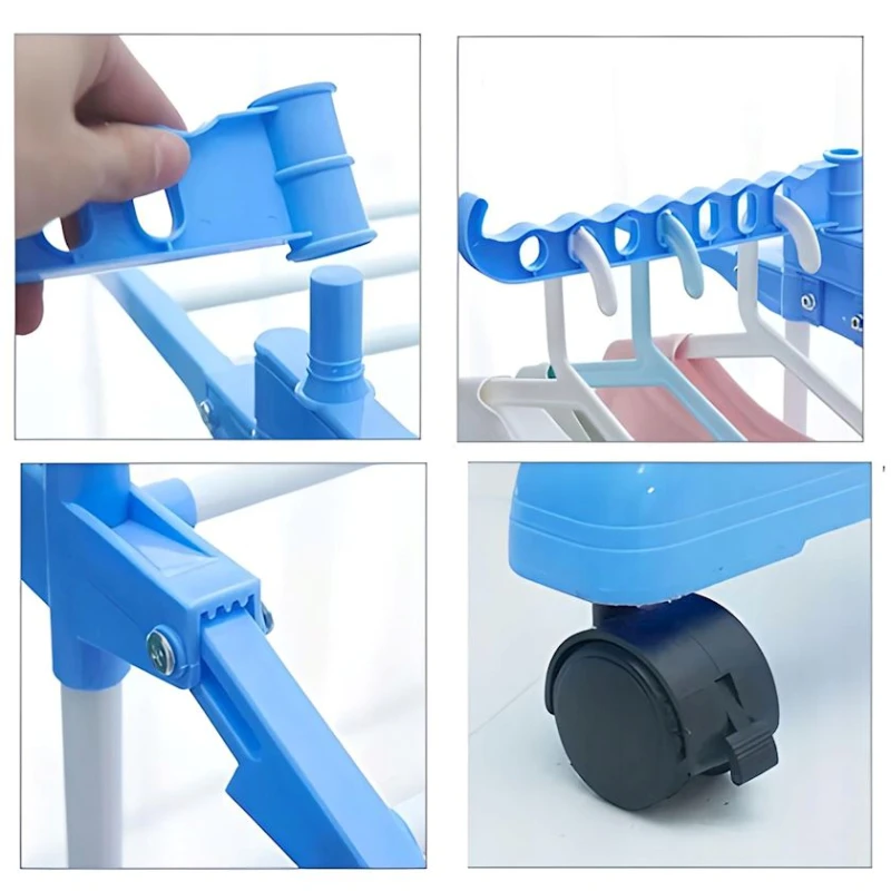 Сушилка для белья ezzy_5973, голубой/белый Сушилка для белья ezzy_5973, голубой/белый