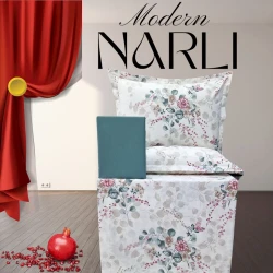 Yataq dəsti Nar-Lı-001064, mələfə 240x260 sm, yorğan üzü 200x220 sm, yastıq üzləri 2 əd x 50x70 sm, ikinəfərlik, pambıq, rəngbərəng